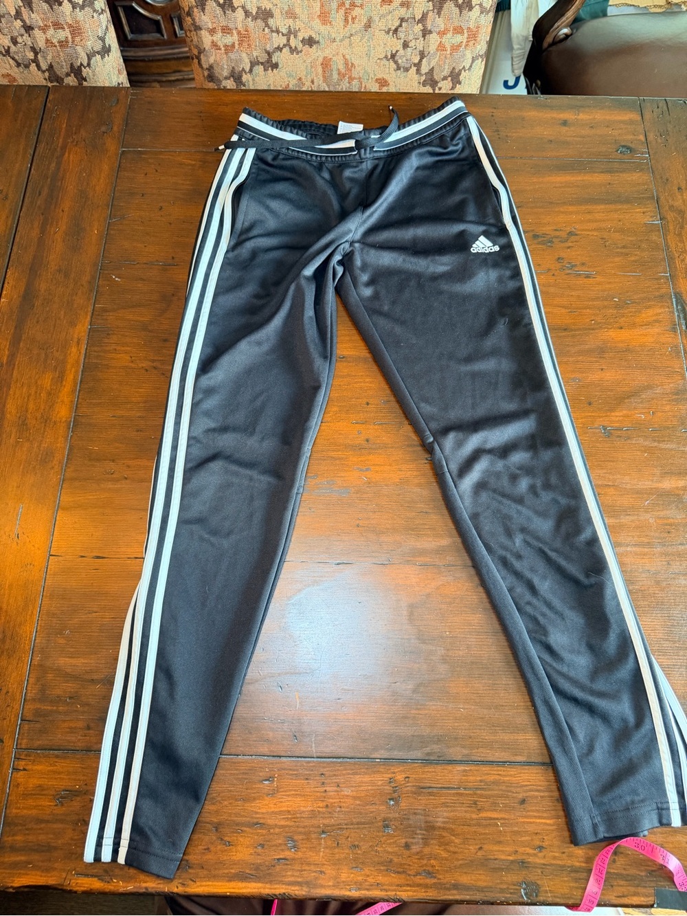 Adidas Women’s Small Black ClimaCool 3 Stripe Track Pants Zip Ankle